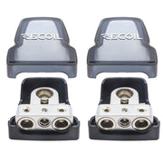 PBT-2014 - 2 Pack Premium Solid Brass Positive/negative Battery Terminals with Two 0/2/4 Gauge Outputs and One 4/8 Gauge Output