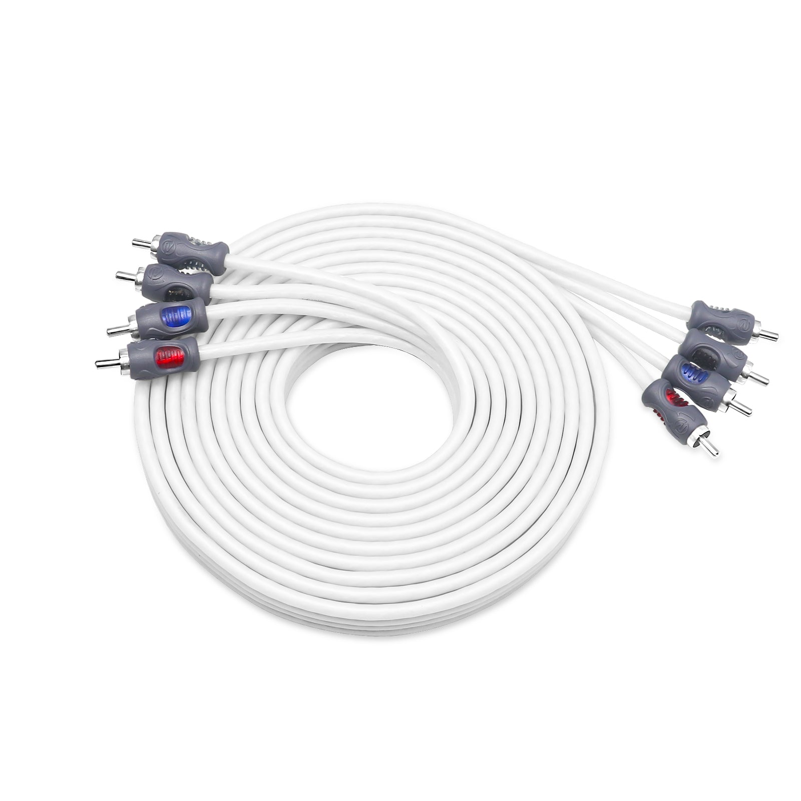 RMI412 - Echo Plus Series Tinned Oxygen Free Copper 4-channel 12ft RCA Audio Interconnects Cable for High-end Car Audio, Marine, Motorcycle & Utv/atv Audio, Triple-shielded with Noise Rejection for Tough Environment