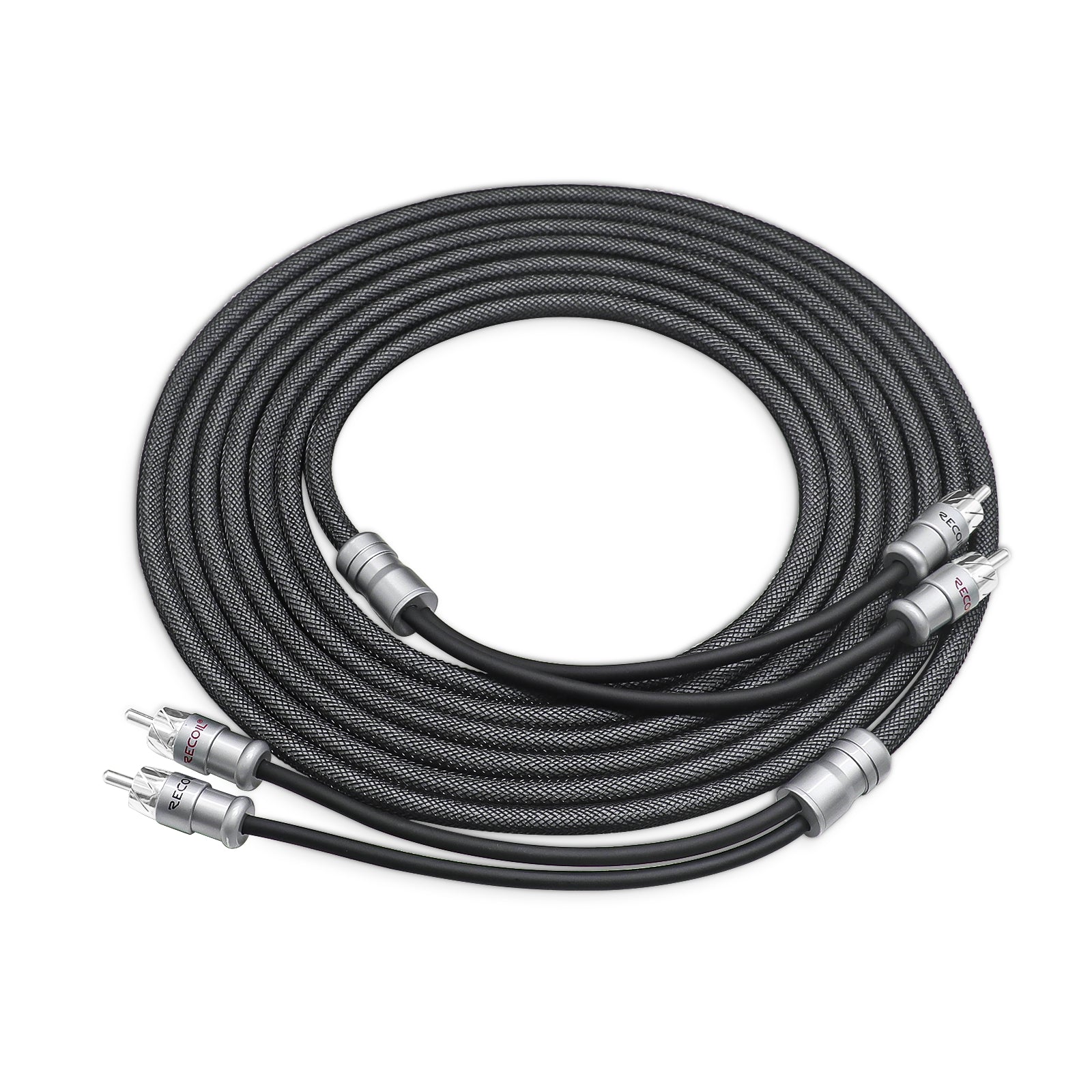 XI217 - Echo Max Series Premium 99.99% Oxygen Free Copper 17ft 2-channel RCA Audio Interconnects Cable, with Machined Brass Connectors & Braided Nylon Jacket