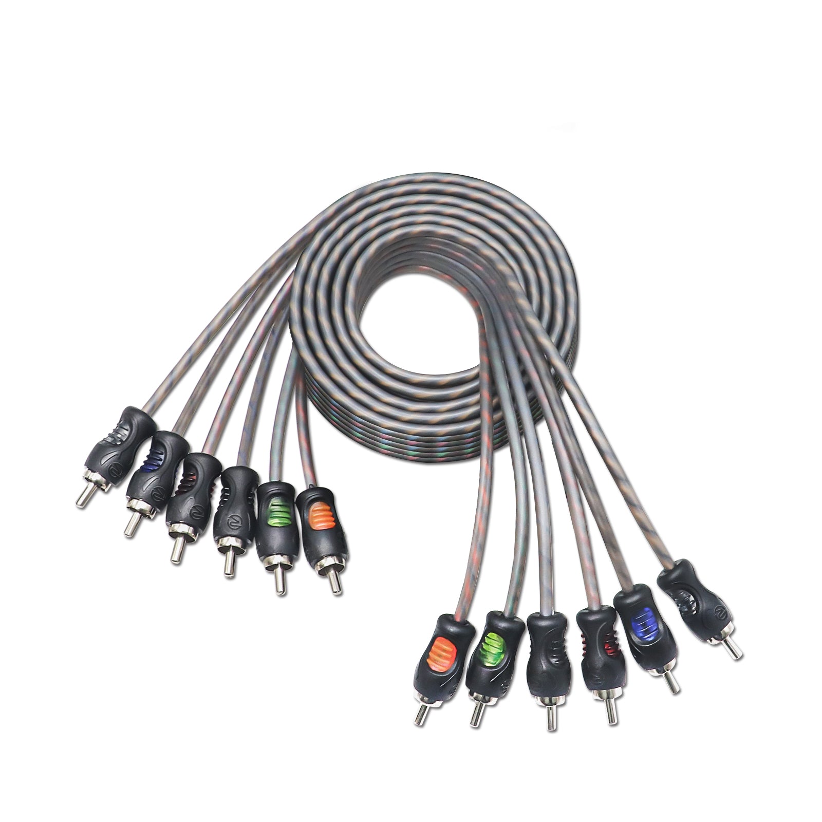 RCI66 - 100% Oxygen Free Copper 6ft 6-channel RCA Audio Cable, Twisted Pair with Noise Reduction