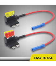 FT1-10 - Recoil 12v Car Add-a-circuit, Fuse Tap Adapter, ATO ATC Blade Fuse Holder, with 10a, 20a Fuse (10 Pack)