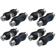RCC-F8 - 8-pack RCA Female to RCA Female Coupler, Dual Injection Molded RCA Adapter Cable Extension Connector for Amplifier, Subwoofer, Mixer, Speaker