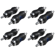RCC-M8 - 8-pack RCA Male to RCA Male Connector Adapters, Dual Injection Molded RCA Barrel Connectors Cable Extension Adapters