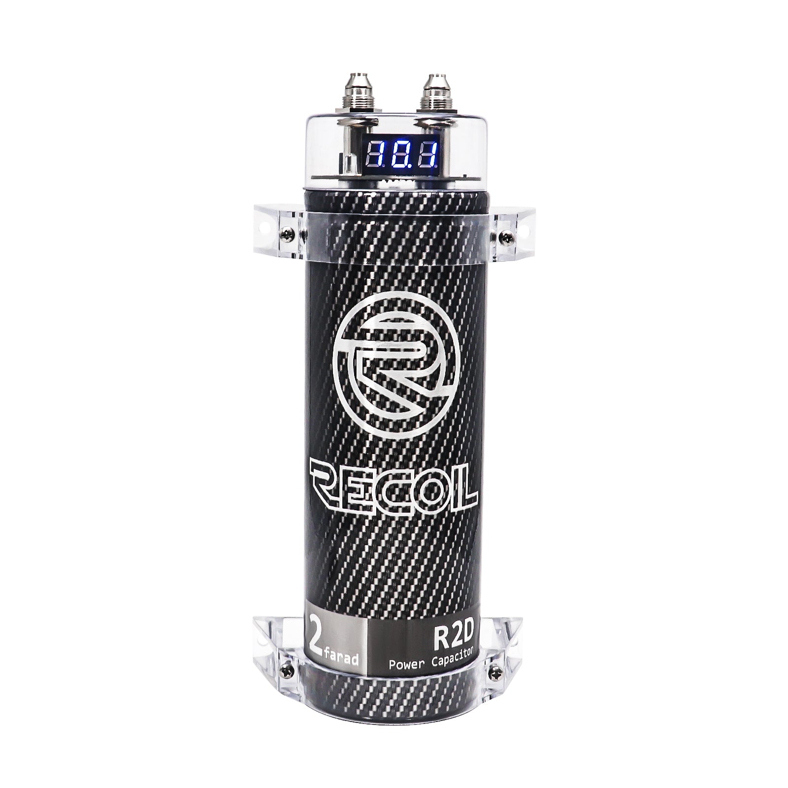 R2D - 2.0 Farad Car Audio Energy Storage Reinforcement Capacitor with Blue Digital Read-out