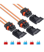 WFH16-3 - Weatherproof Ato/atc Fuse Holder with Cover, with 10a and 15a Fuses (3 Pack)