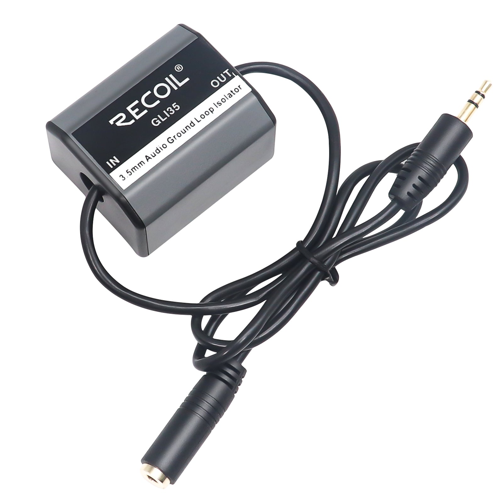 GLI35 - Ground Loop Noise Isolator for Car Audio, Home, Pc Stereo System with 3.5mm Audio Cable, Eliminate Noise
