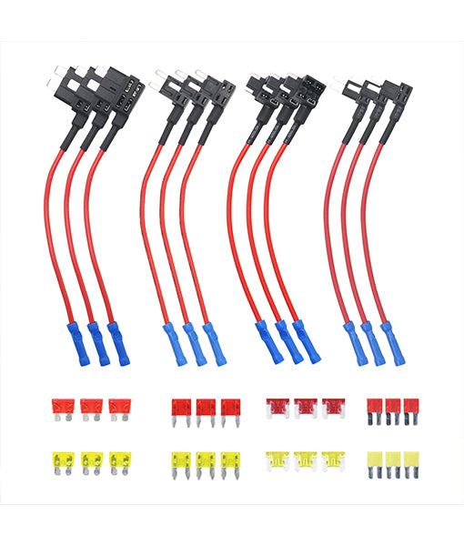 FTK12 - Recoil 4 Types 12v Add-a-circuit Adapter & Fuse Kit (12 Pack)