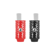 WI4P - Amplifier Power/ground Wire Input Brass 4 Gauge to 4 Gauge with Red/black Silicon Covers, Marine-grade Satin Chrome Finish, Pair