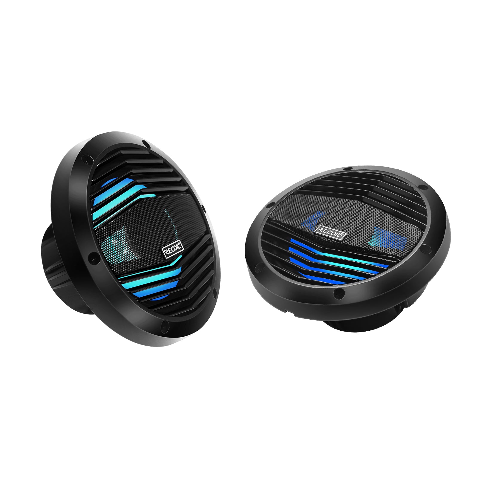 M3-65B - 6.5 Inch 2-way Marine Boat Coaxial Speakers with Built-in RGB LED, Black