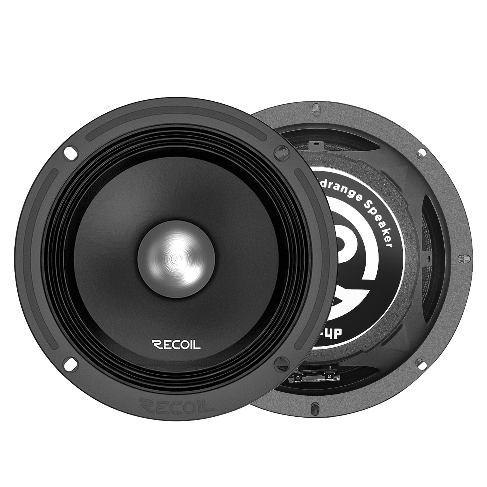 MS8-4P - 8-inch Midrange Pro Audio Car Speakers, 800 Watts Max (pair), 400 Watts RMS (pair), 4ohm, 1.5-inch High Temperature Kapton Voice Coil, Premium Quality Car Audio Door Speakers (pair)