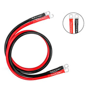 SPG4-3 - True Spec 4 Gauge 3ft Battery Inverter Cable Sets, Tinned 99.99% Oxygen Free Copper Wire with 3/8” Heavy Duty Ring Terminals for Solar, Auto, Car, RV, UTV, ATV, Motorcycle, Bike & Marine