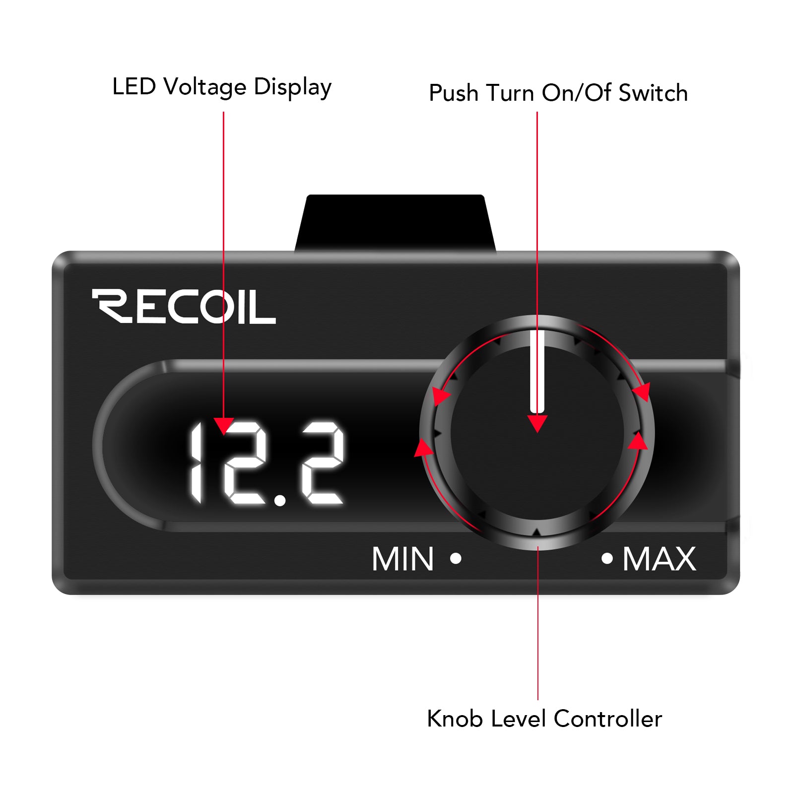 LCV - Universal Bass Knob Level Controller with Built-in Digital Voltmeter, Blue LED Display, Remote Gain Control, On/off Switch, Prevent Damage to Your Audio Equipment