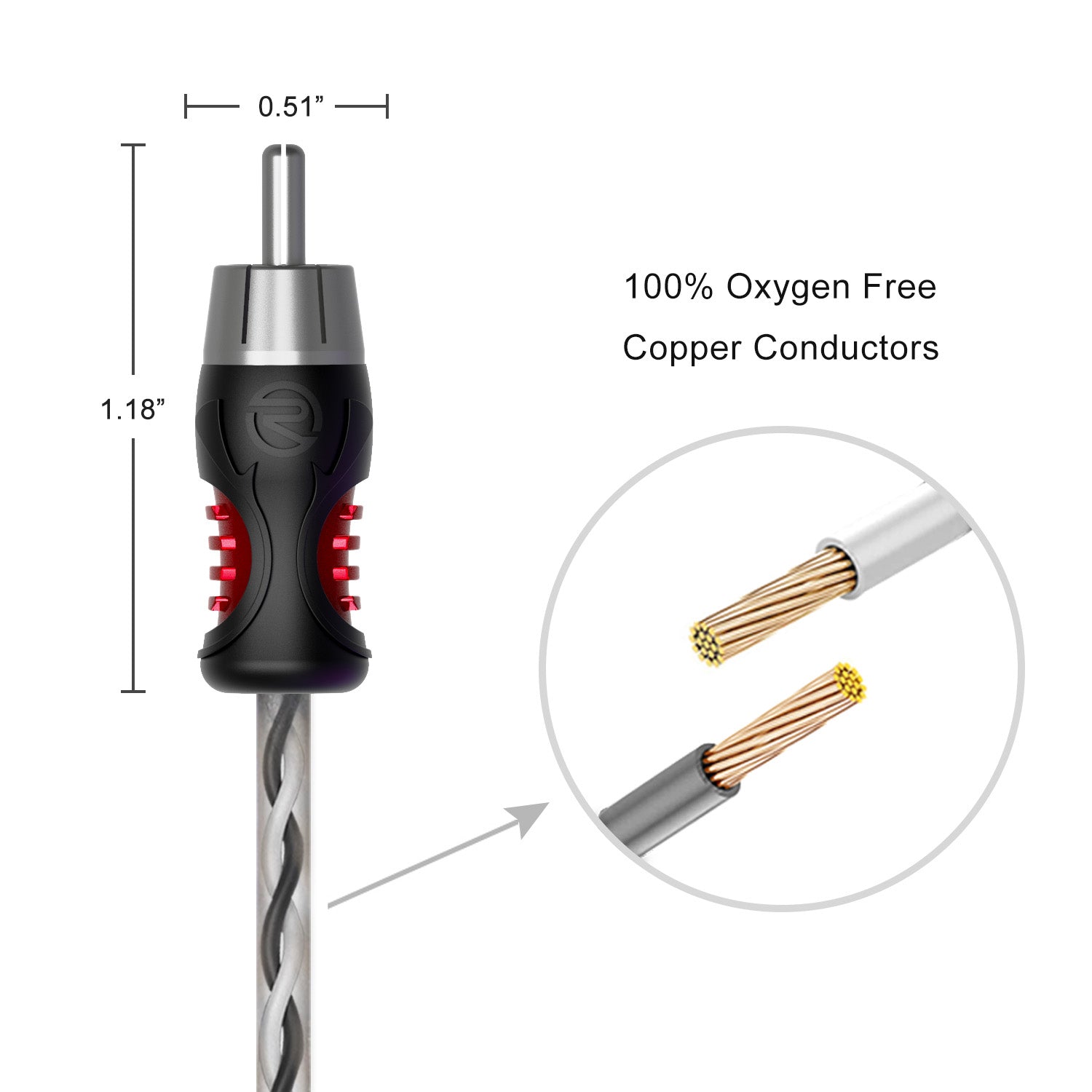 PCI417 - Premium 99.99% Oxygen Free Copper 17ft 4-channel RCA Audio Interconnects Cable (4x RCA Male to 4x RCA Male), Double Shielded with Noise Reduction