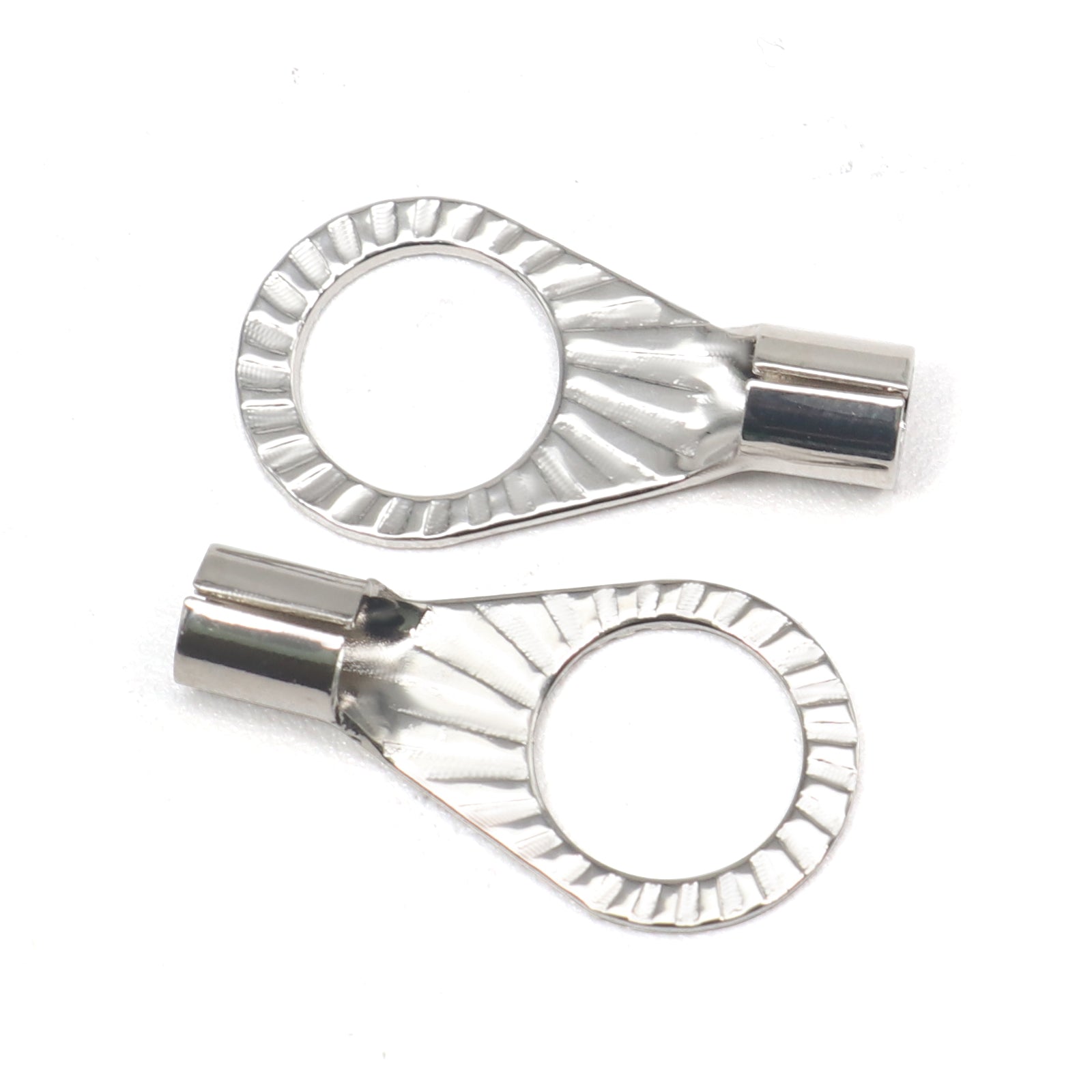 RT1038-20 - 20pcs 10awg Copper Ring Terminals, 3/8” Ring Hole, Shiny Nickel Plated Crimp Ring Terminals with 20pcs Red & Black Soft Boots