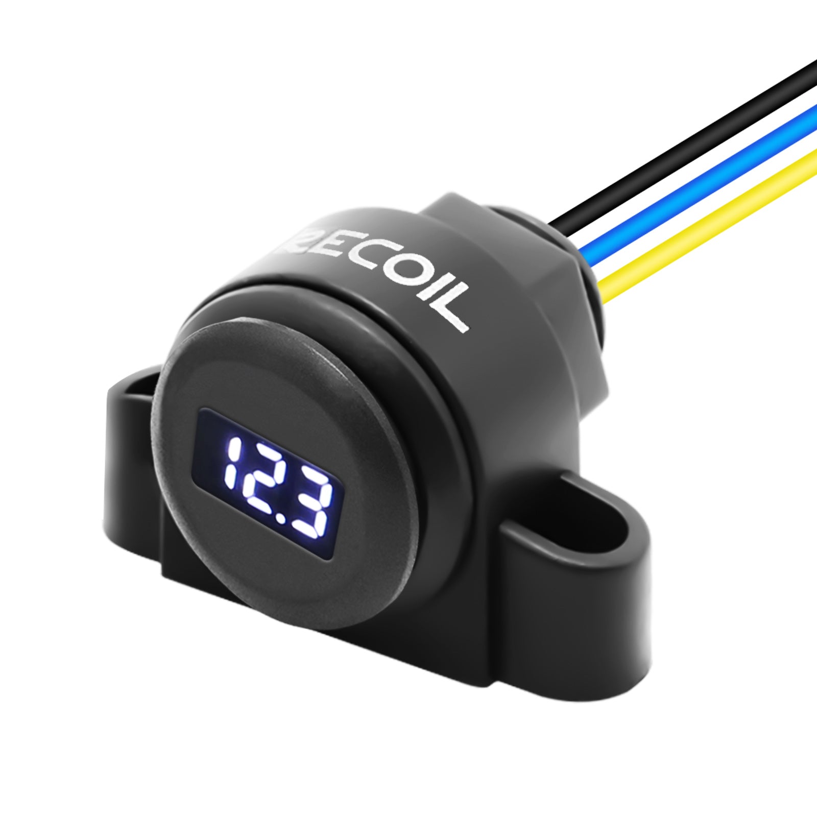 MDV - Super Mini Waterproof LED Display Voltmeter for Boat Marine Vehicle ATV UTV Truck Car Camper Caravan Bright White LED Display, Flush or Surface Mount