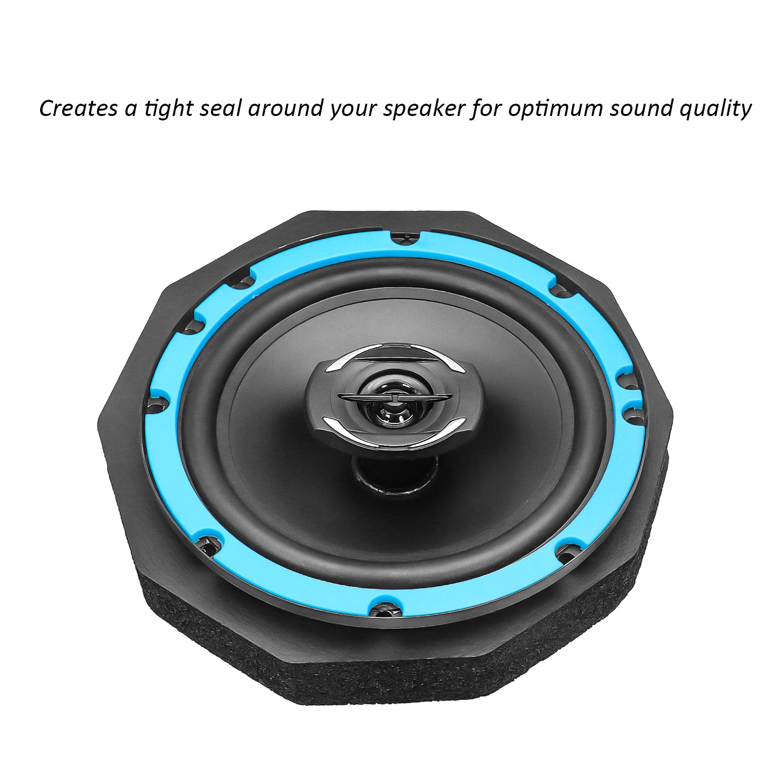 DMSR65 - Foam Speaker Ring Kit for 6.5” Speakers with Egg Crate Foam Base Pair and Sound Damping Speaker Kit Two 10” X 10” Pieces
