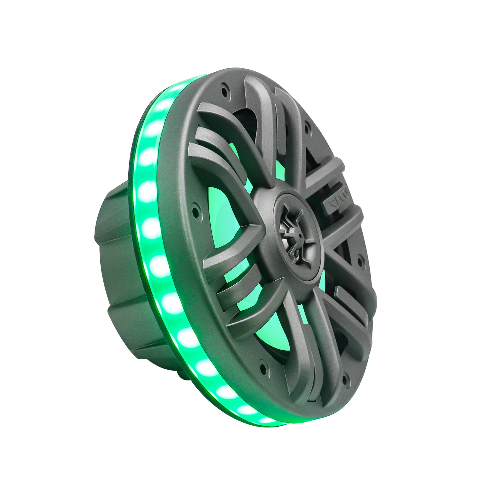 M1-65K - M1 Series 6.5 Inch 2-way Marine Boat & Utv/atv Coaxial Speakers with Built-in RGB LED Lighting, Include RGB LED Speaker Rings and Controller, One Pair of Each Dark Silver and White Grilles