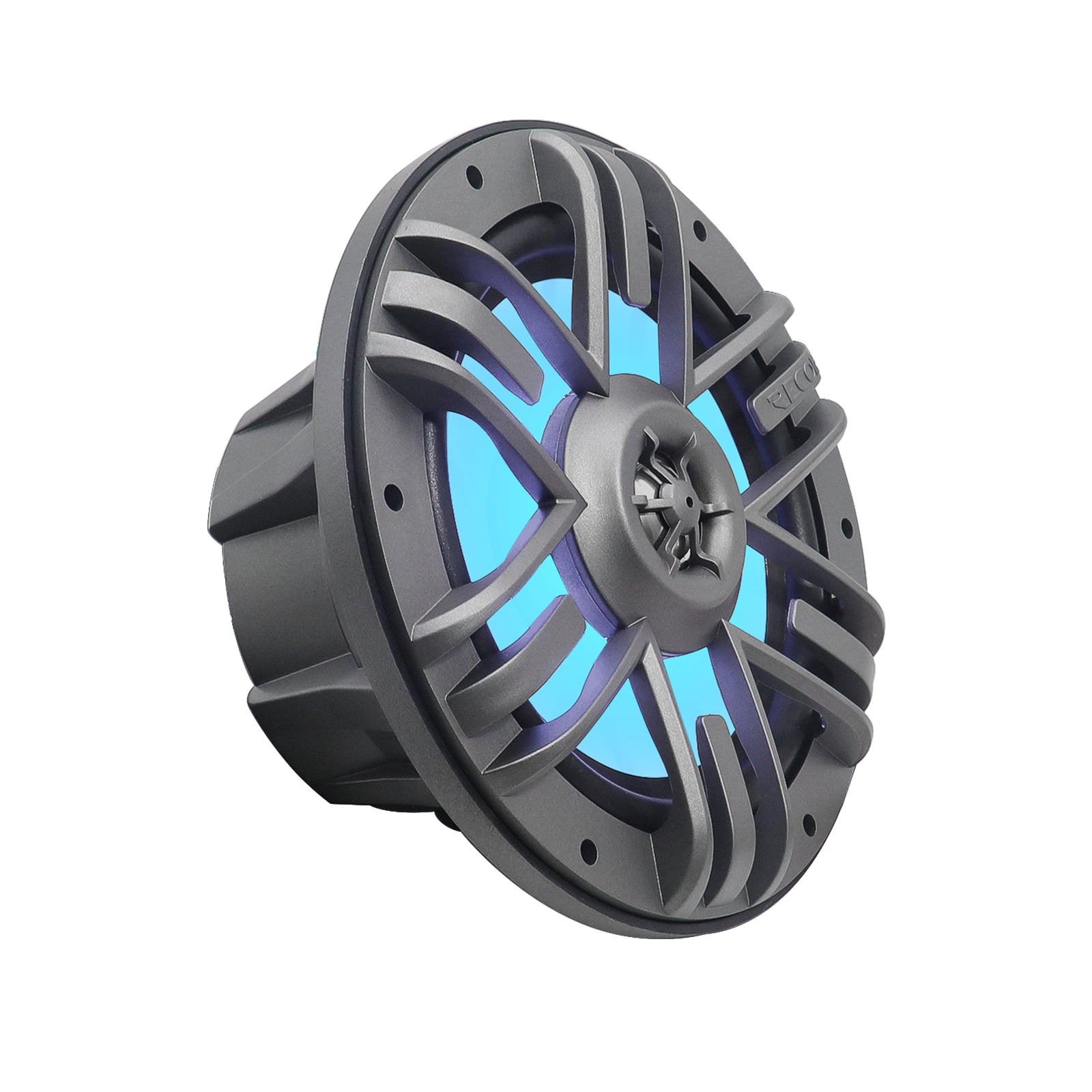 M1-65 - M1 Series 6.5 Inch 2-way Marine Boat & Utv/atv Coaxial Speakers with Built-in RGB LED Lighting, One Pair of Each Dark Silver and White Grilles