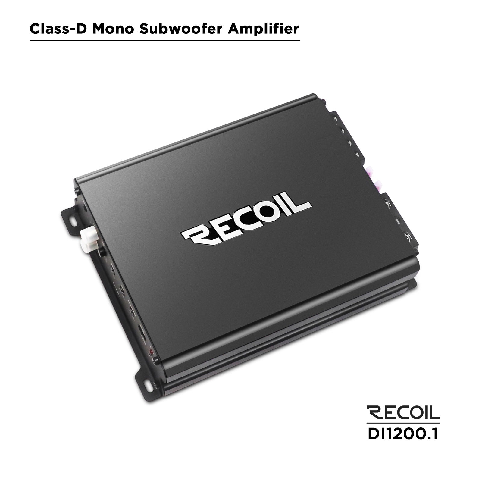 DI1200.1 - Class-D Car Audio Mono-block Subwoofer Amplifier, 2400 Watts Max Power, 2/4 OHM Stable, Mosfet Power Supply, Remote Bass Knob Included