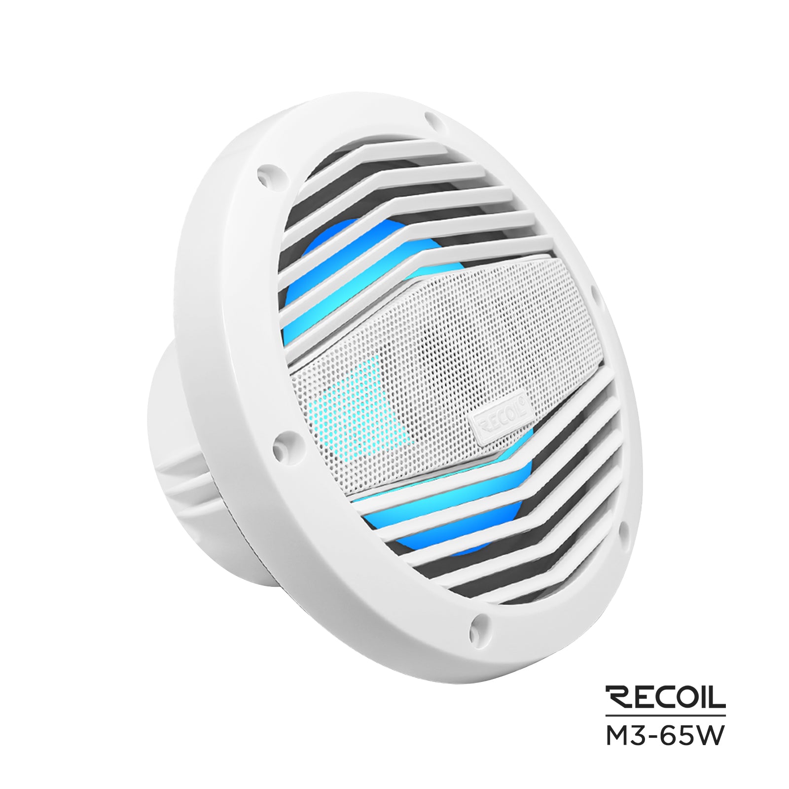 M3-65W - 6.5 Inch 2-way Marine Boat Coaxial Speakers with Built-in RGB LED, Sold in Pair
