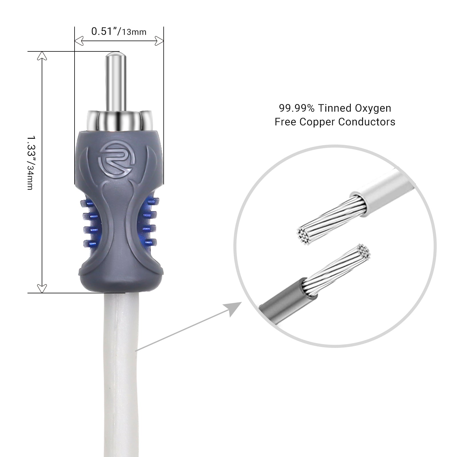 RMI220 - Echo Plus Series Tinned Oxygen Free Copper 2-channel 20ft RCA Audio Interconnects Cable for High-end Car Audio, Marine, Motorcycle & Utv/atv Audio, Triple-shielded with Noise Rejection for Tough Environment