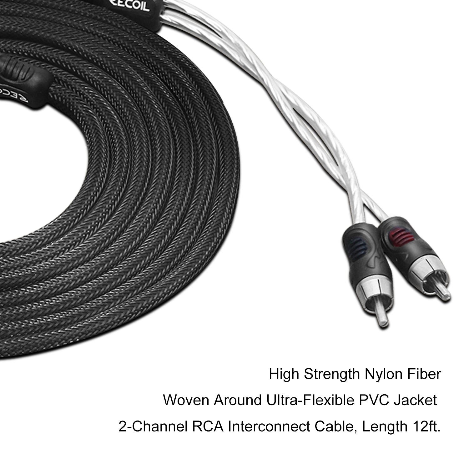 PCI29 - Premium 100% Oxygen Free Copper 9ft 2-channel RCA Audio Interconnects Cable, Double Shielded with Noise Reduction