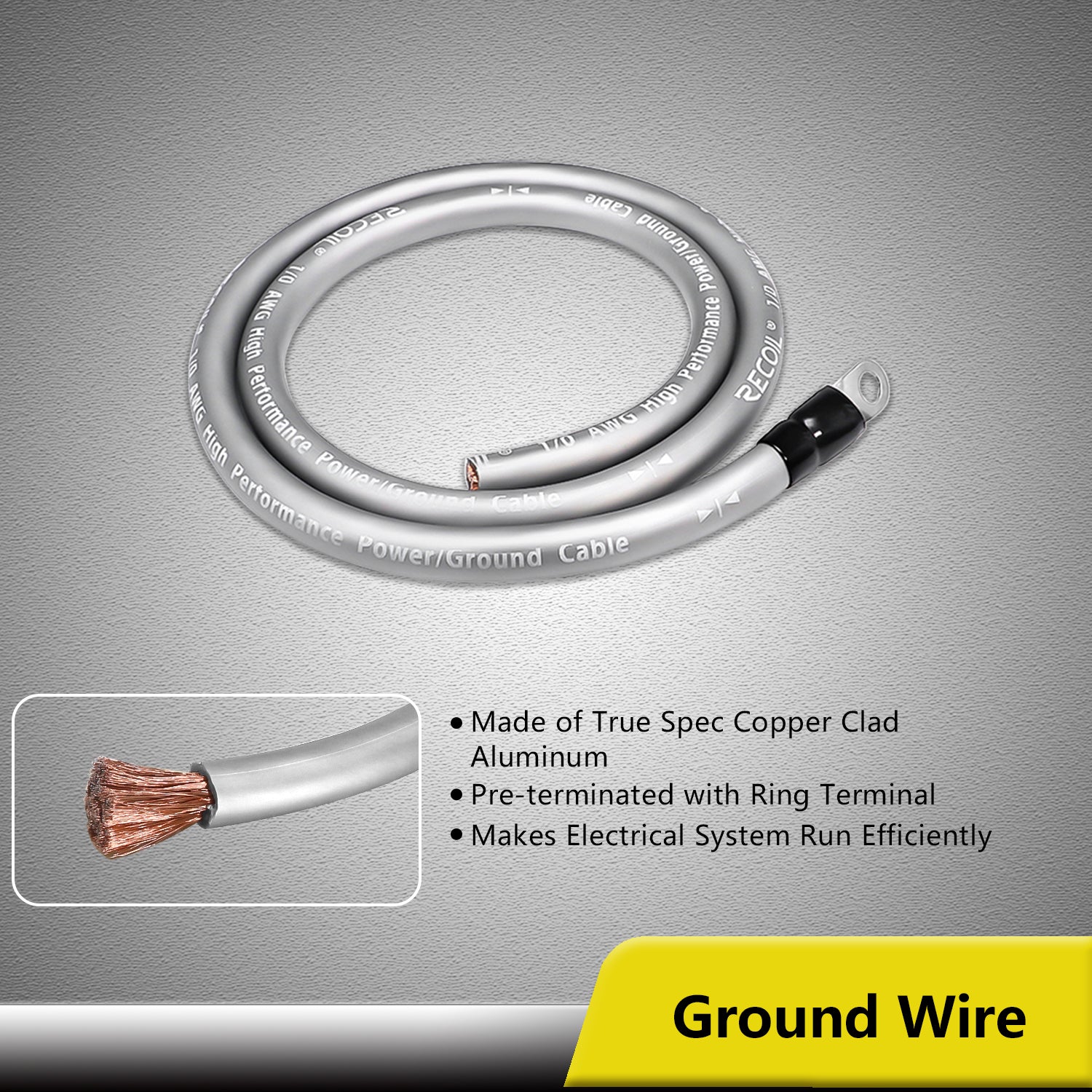 RBG3 - True Spec 1/0 Gauge Wire Big 3 Amp Wiring Upgrade Kits for Car Audio Systems