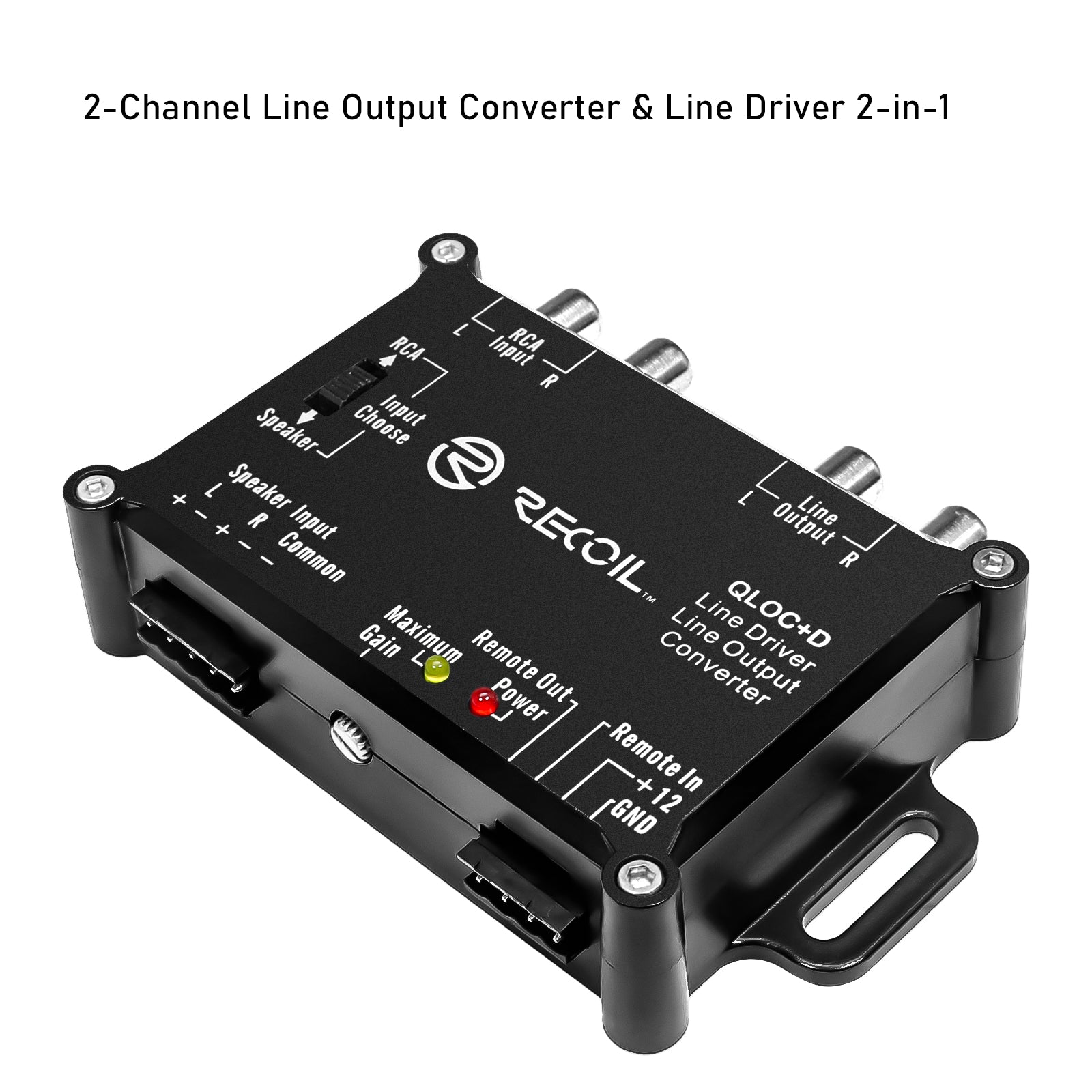 QLOCD - Active 2-channel Line Output Converter & Line Driver 2-in-1, 10v Line Output Signal with Auto Sense Remote Turn-on