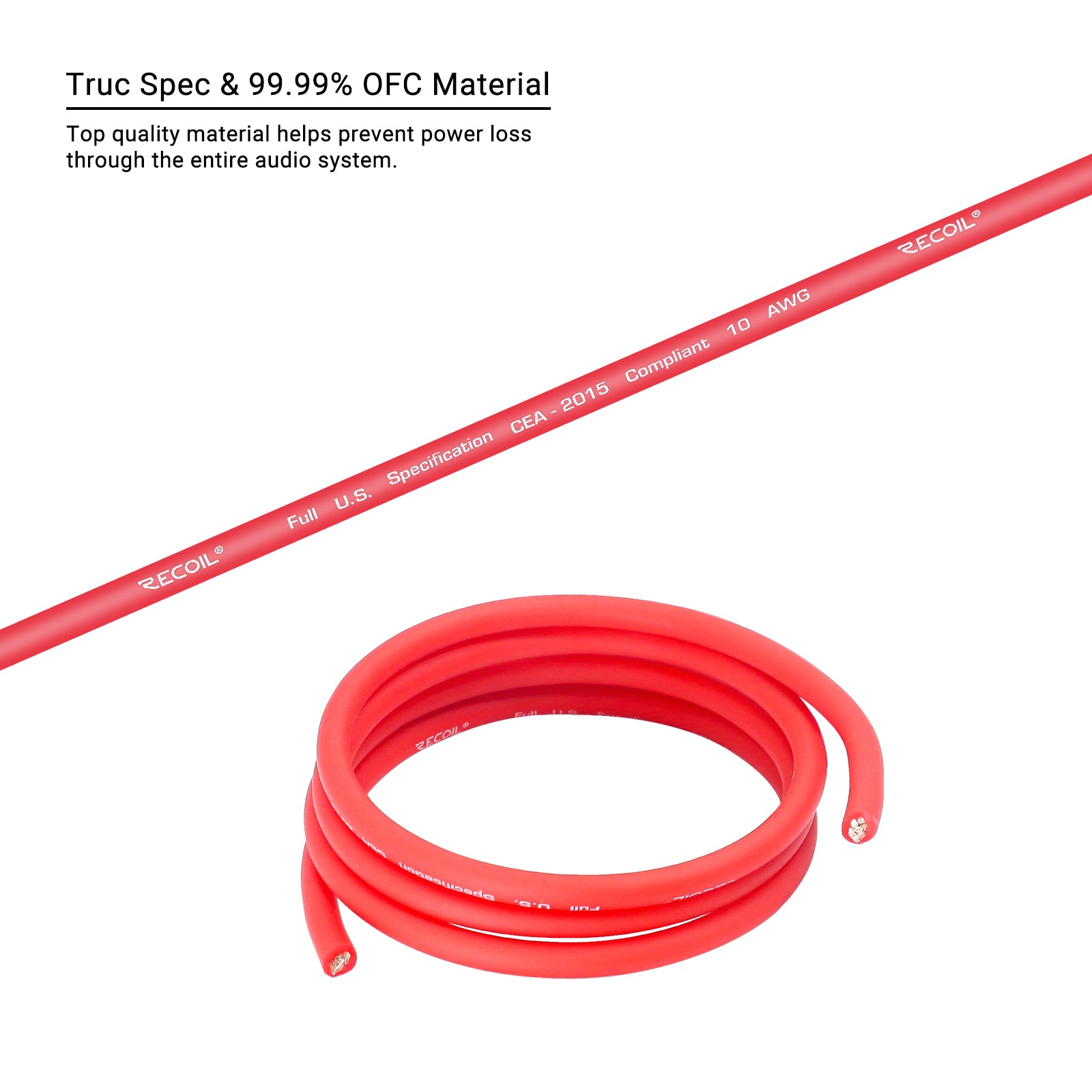 PW10-250 - Premium True Spec 10 Gauge Power Wire, 99.9% Oxygen