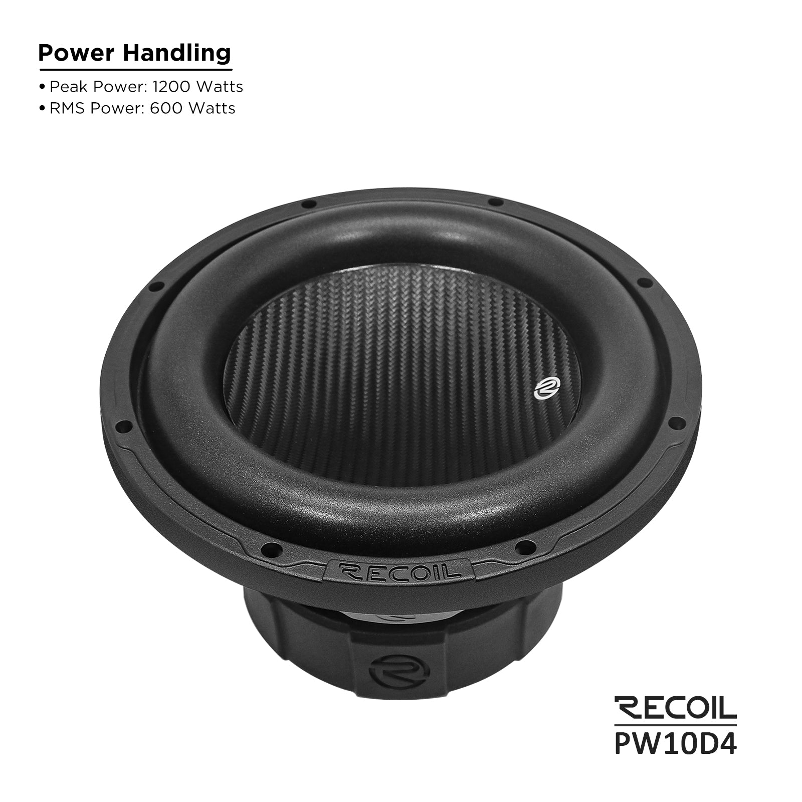 PW10D4 - Echo Pro 10 Inch Subwoofer - 1,200 Watts Power Dual 4 OHM