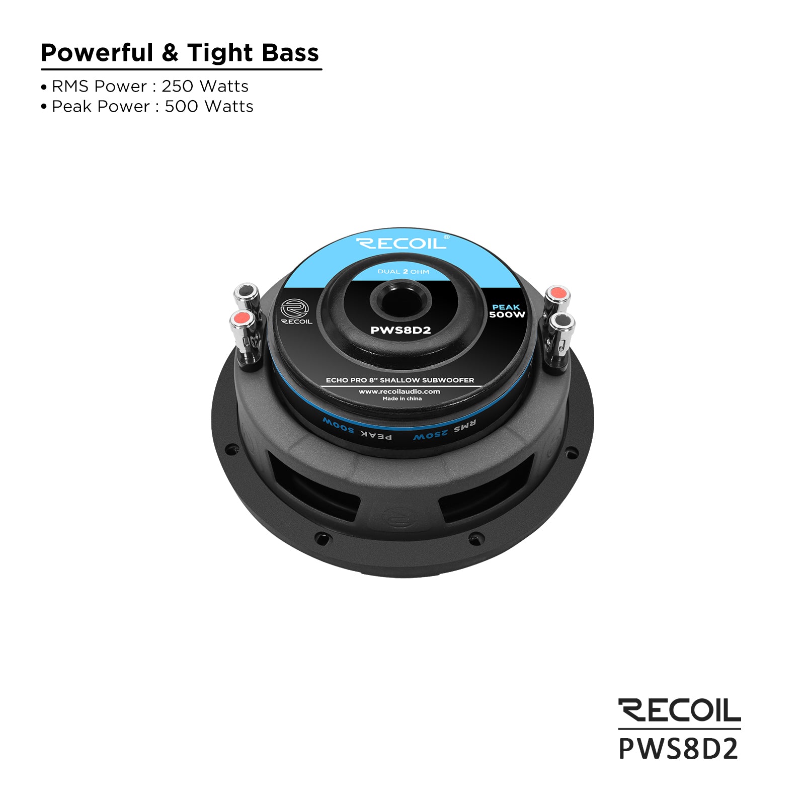 PWS8D2 - 8-inch Dual 2-ohm Subwoofer