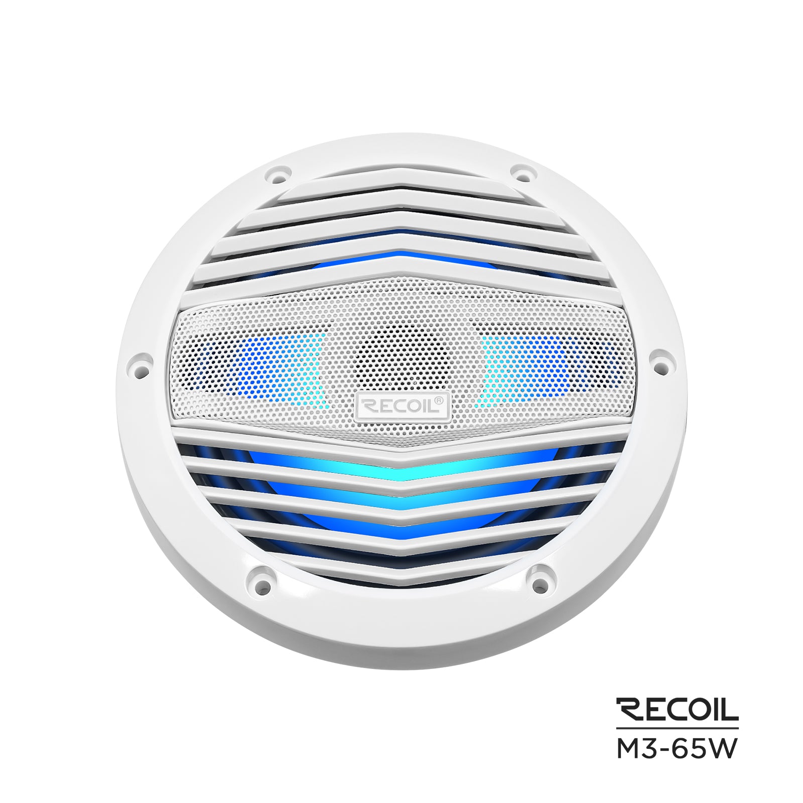 M3-65W - 6.5 Inch 2-way Marine Boat Coaxial Speakers with Built-in RGB LED, Sold in Pair
