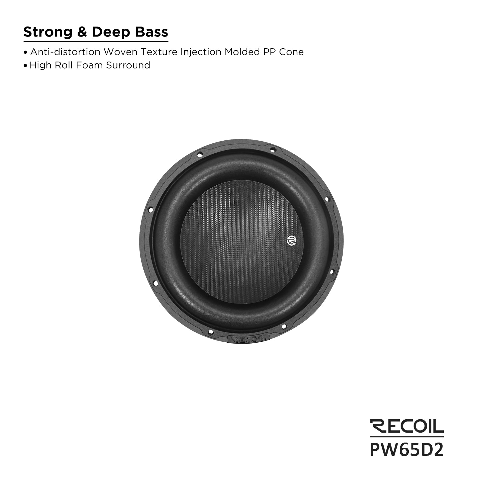 PW65D2 - 6.5 Inch Dual 2 OHM 2" Voice Coil, Car Audio Subwoofer