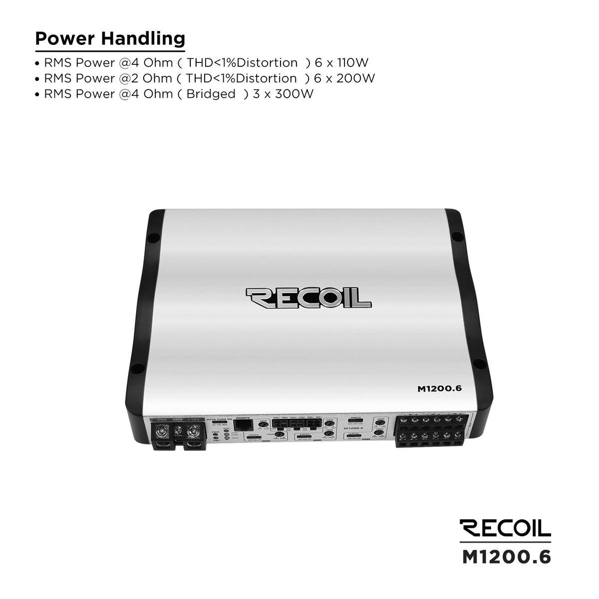 M1200.6 – 6-Channel Class-D Amplifier | 1,200W RMS