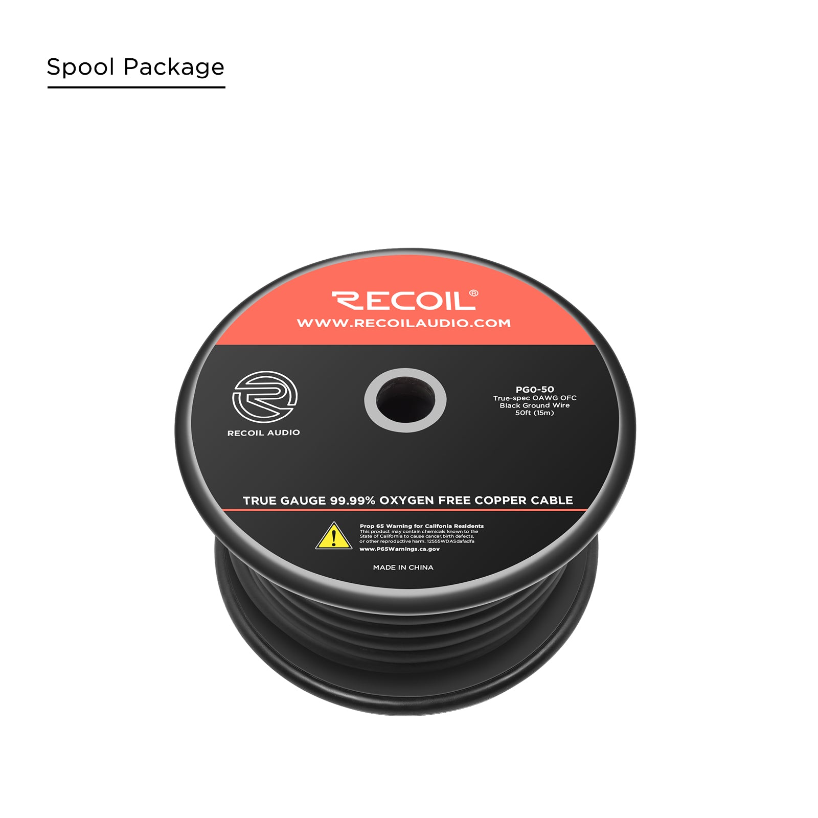 PG0-50 - 50 feet of true-spec 0 AWG Oxygen Free Copper wire - Spool Wire