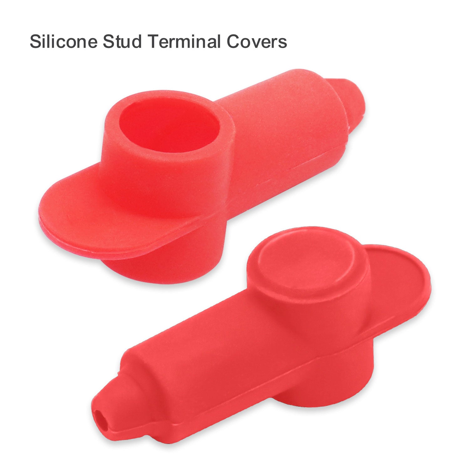 STC12-10R - 10 Pack Silicone Terminal Covers for Alternator Battery Stud and Power Junction Blocks, Fits 10-2awg Wire, 10pcs Red