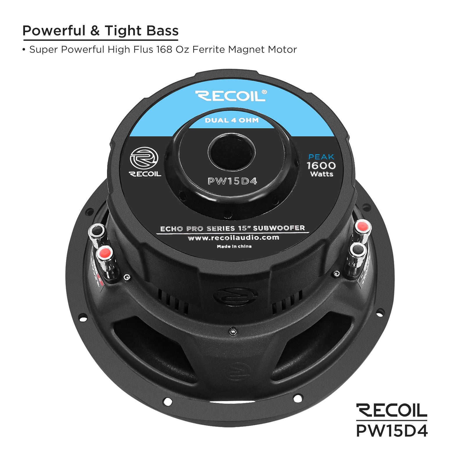 PW15D4 - 15-inch Dual 4-ohm Subwoofer – Recoil Audio USA