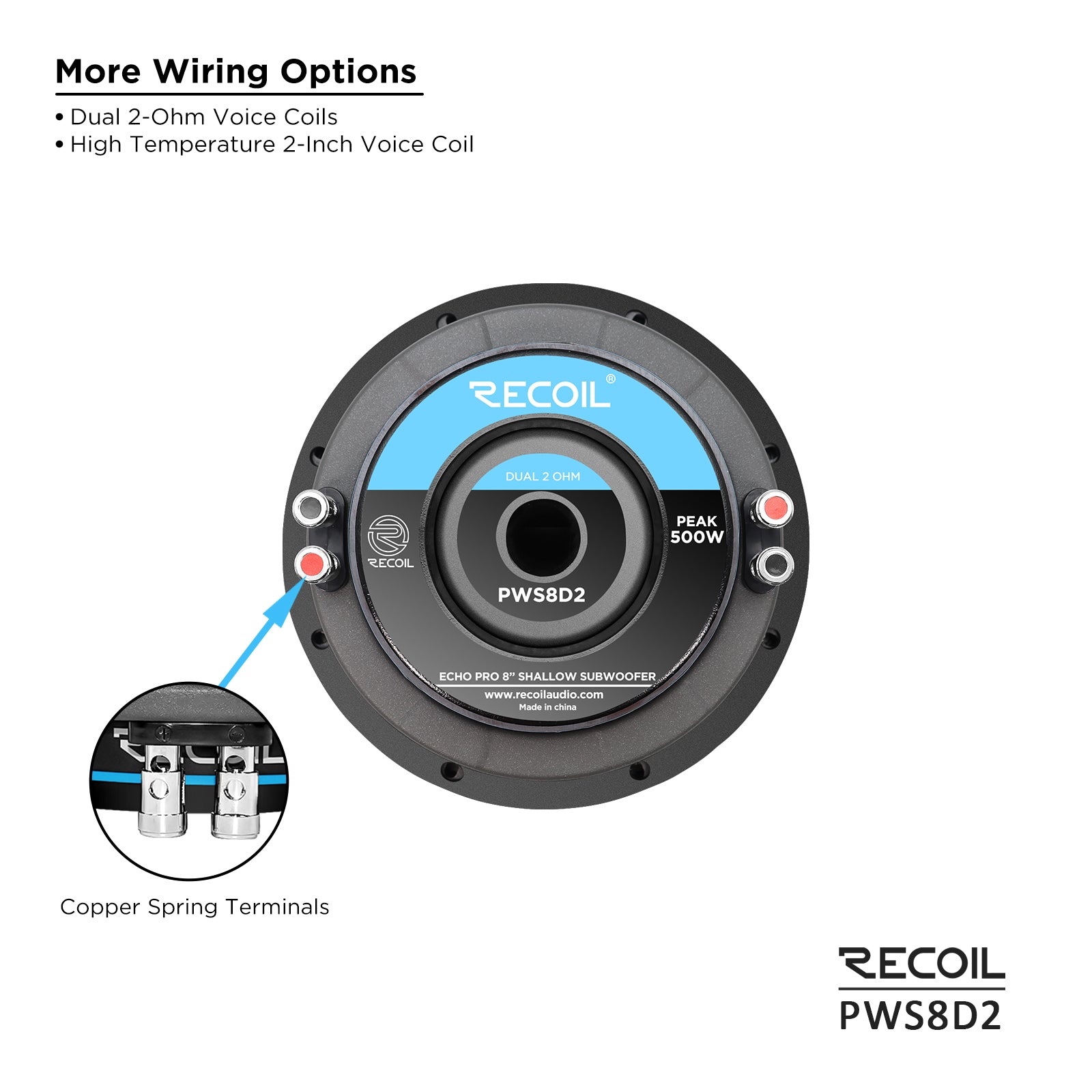 PWS8D2 - 8-inch Dual 2-ohm Subwoofer – Recoil Audio USA