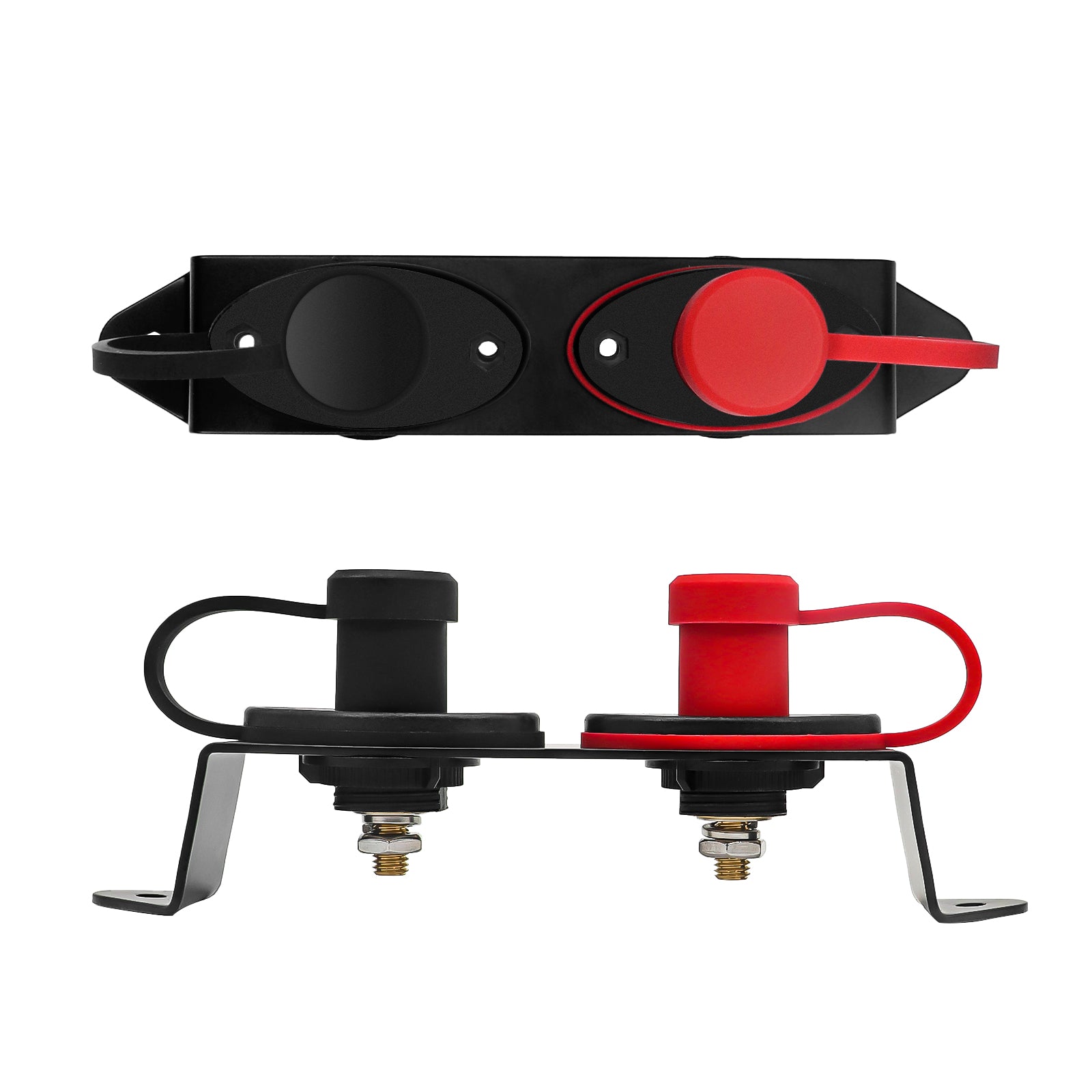 BJP-K - UTV Remote Battery Charging and Jump Posts, Battery Terminals Relocation Kit with 4 Gauge Tinned OFC Cable & Mounting Bracket, Quick & Easy Charging, for UTV ATV Slingshot Car Trucks RV Tractor Boat