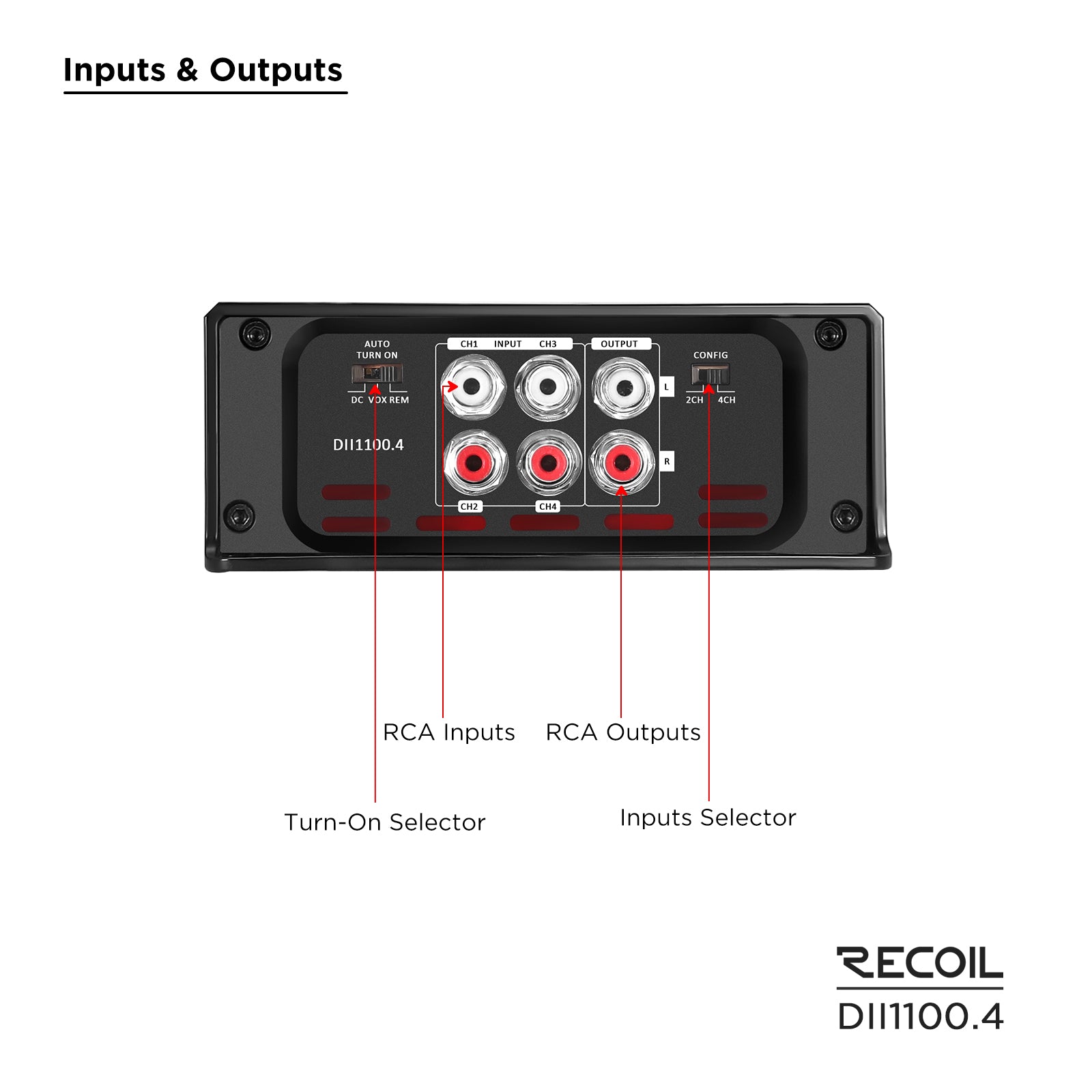 DII1100.4 - 1100 Watts Class-D 4-channel Amplifier