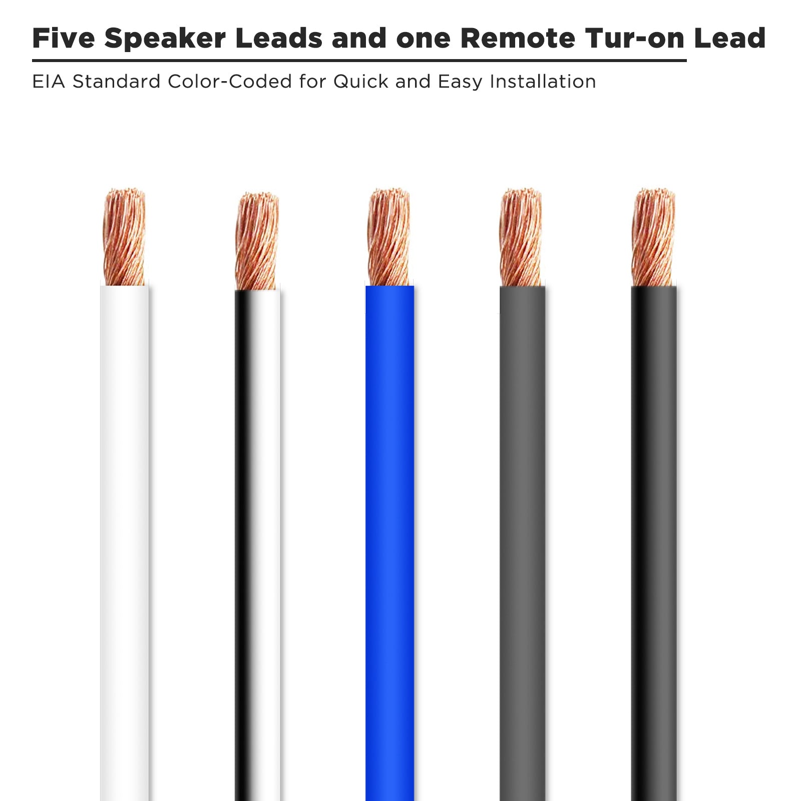 SW5C18-20 - 20-feet 5-conductor Speaker Cable, 18awg Pure OFC, Ultra-flex and Easy Peel Jacket, 2-channel Speaker Wire and Remote Wire