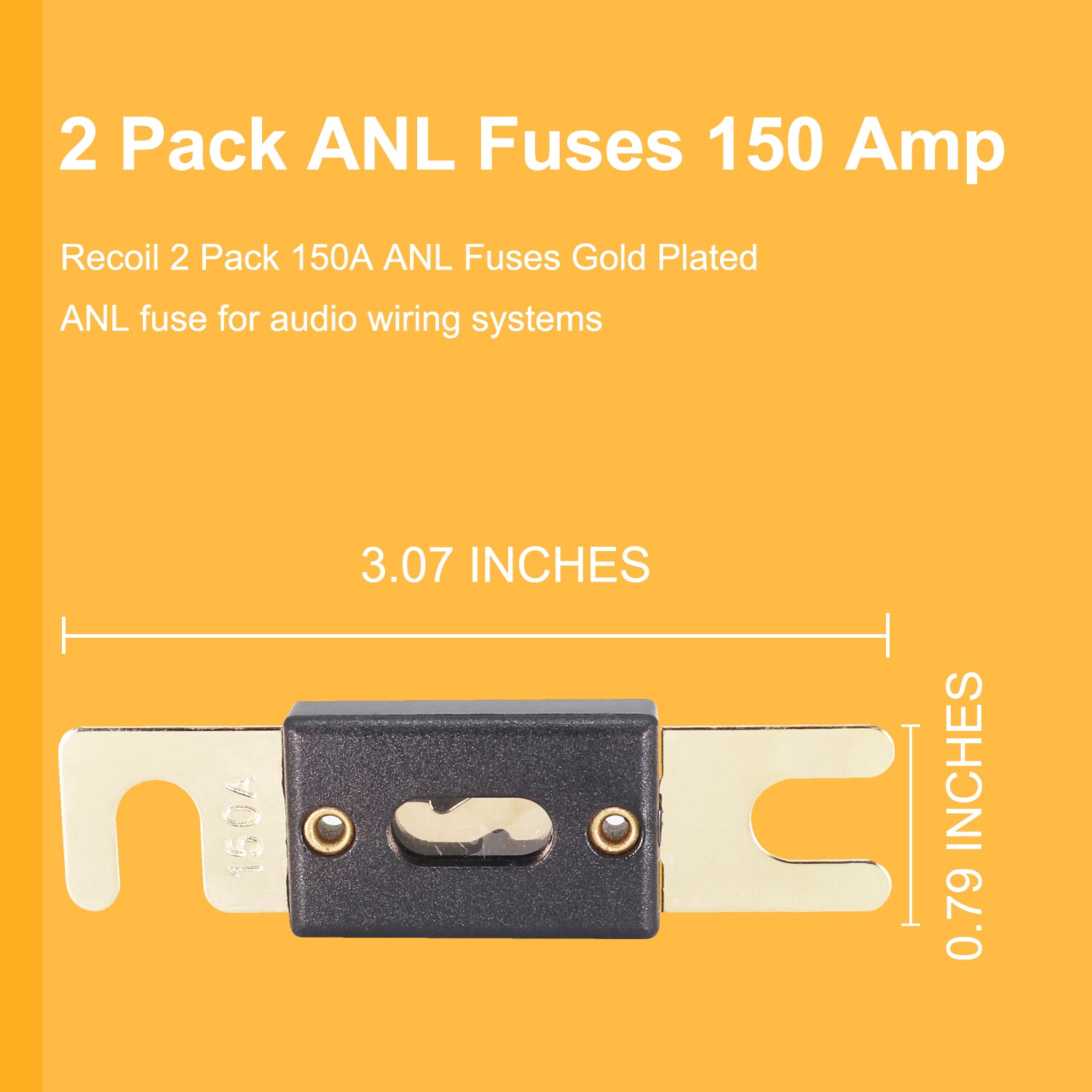 ANLF150-2 - 2 Pack 150a ANL Fuses Gold Plated