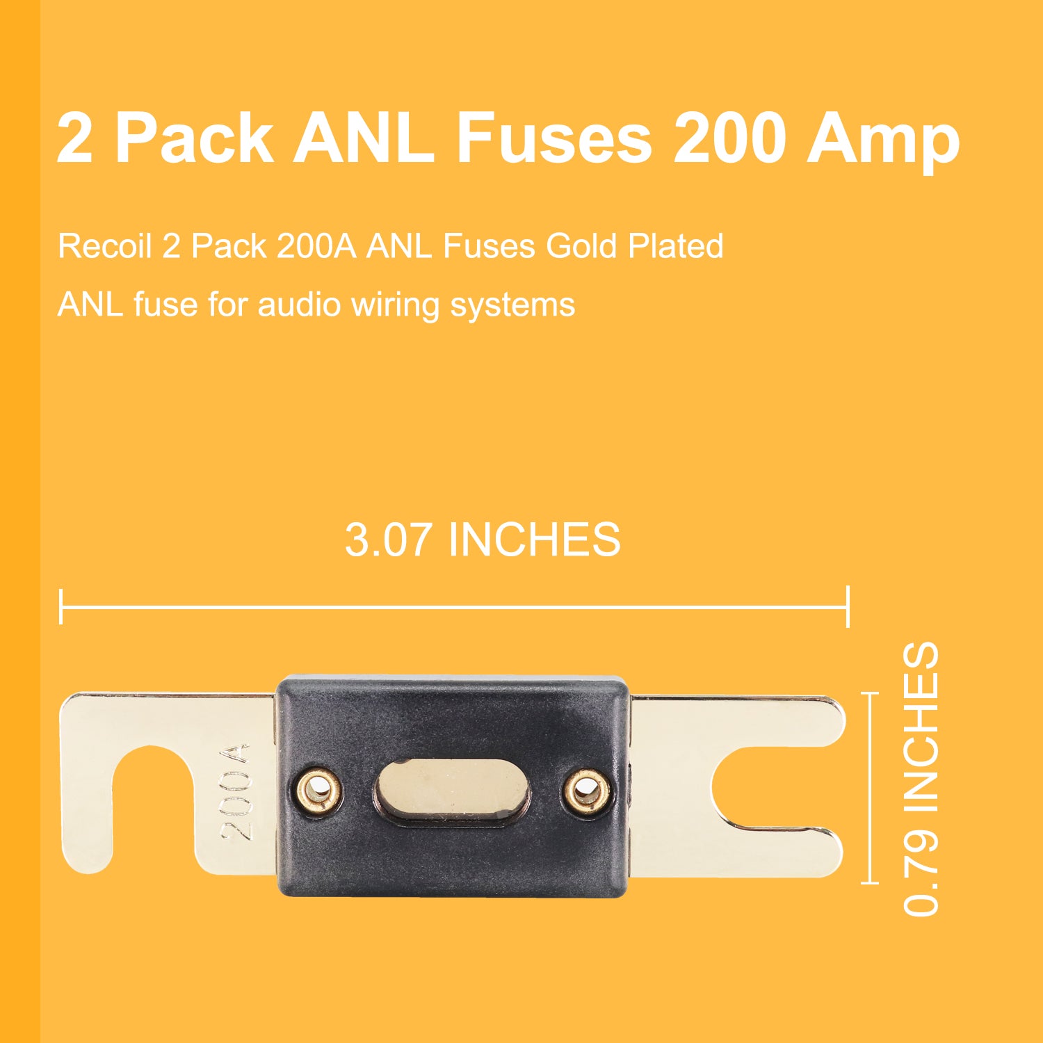 ANLF200-2 - 2 Pack 200a ANL Fuses Gold Plated