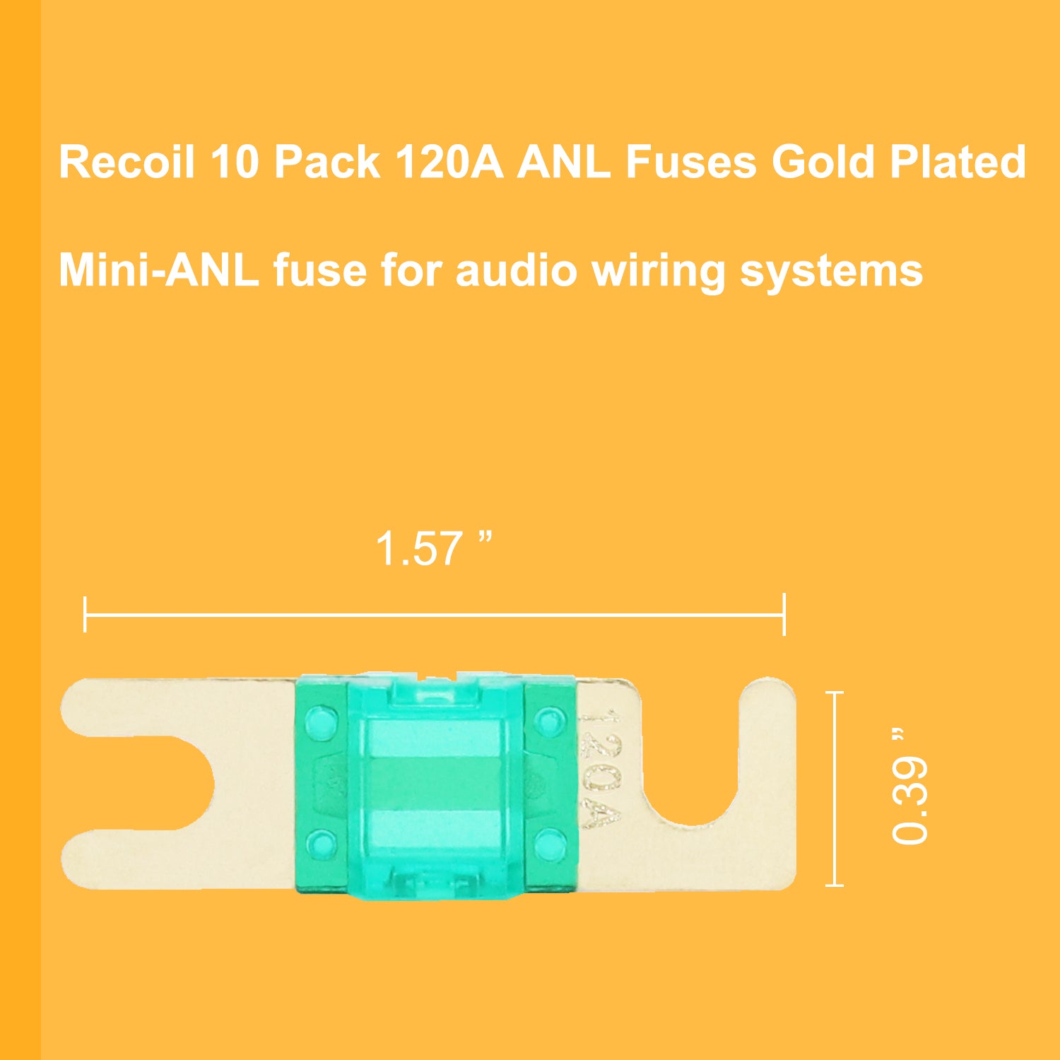 MANLF120-10 - 10 Pack 120a Mini-anl Fuses Gold Plated