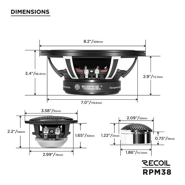 Recoil RPM38 – 8" High-Performance 3-Way Component Speaker System