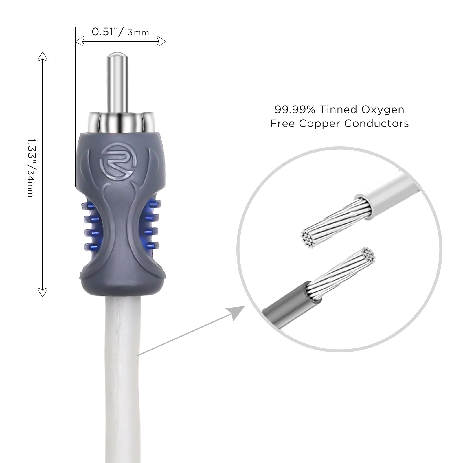 RMI29 - Echo Plus Series Tinned Oxygen Free Copper 2-channel 9ft RCA Audio Interconnects Cable for High-end Car Audio, Marine, Motorcycle & Utv/atv Audio, Triple-shielded with Noise Rejection for Tough Environment
