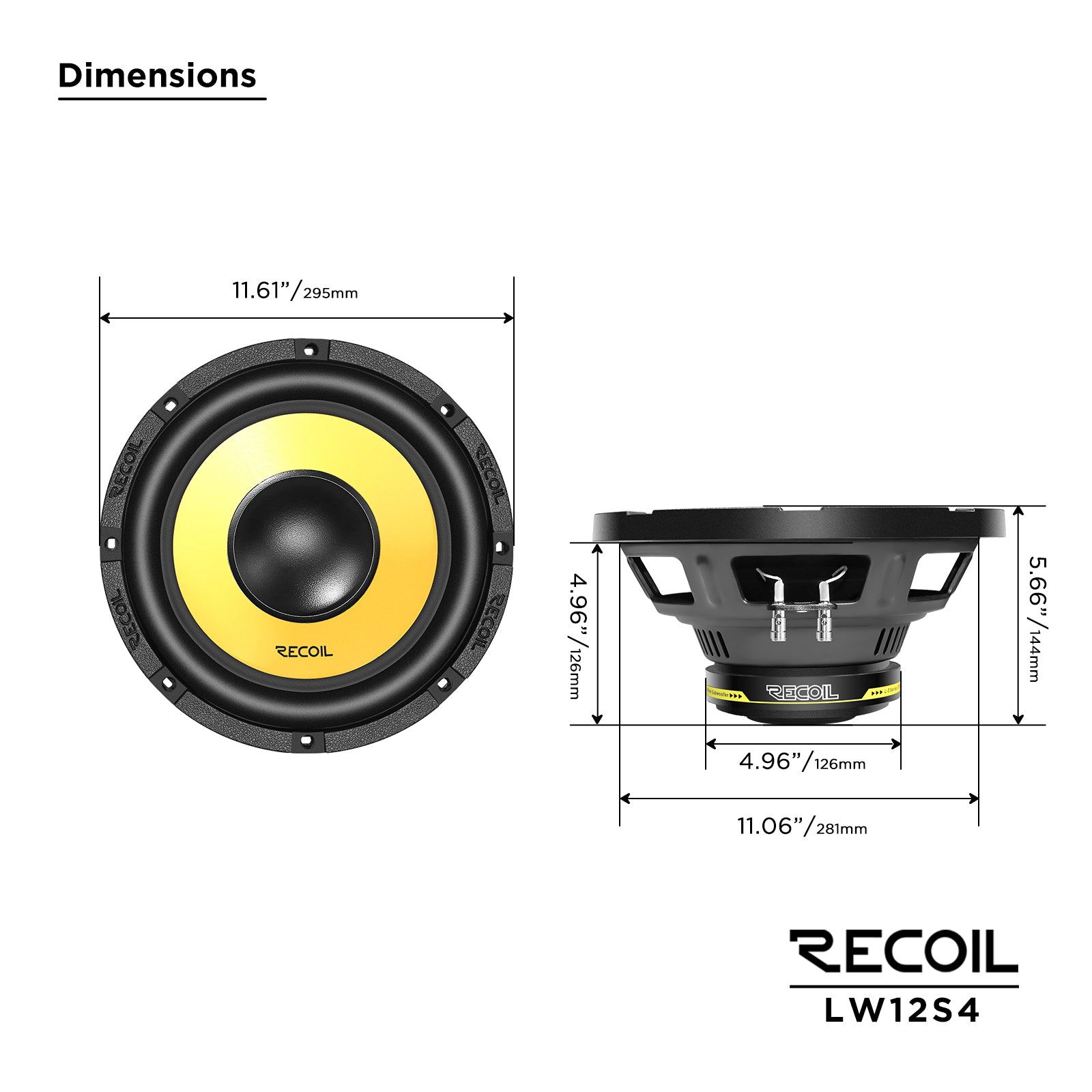 LW12S4 - 12-inch Single 4-ohm Subwoofer
