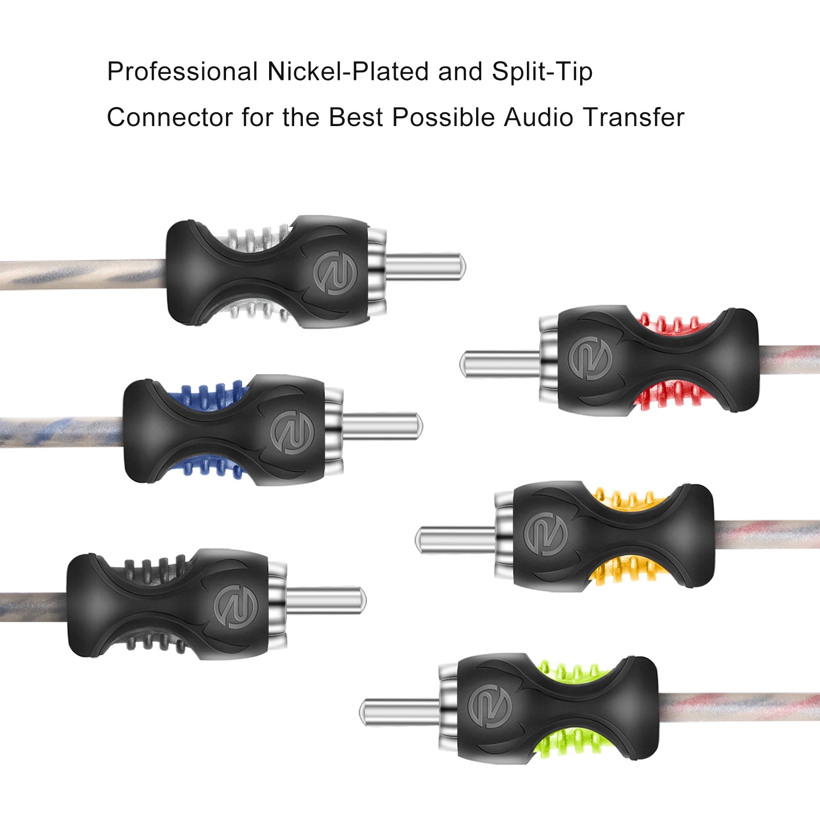 RCI620 - 100% Oxygen Free Copper 20ft 6-channel RCA Audio Cable, Twisted Pair with Noise Reduction