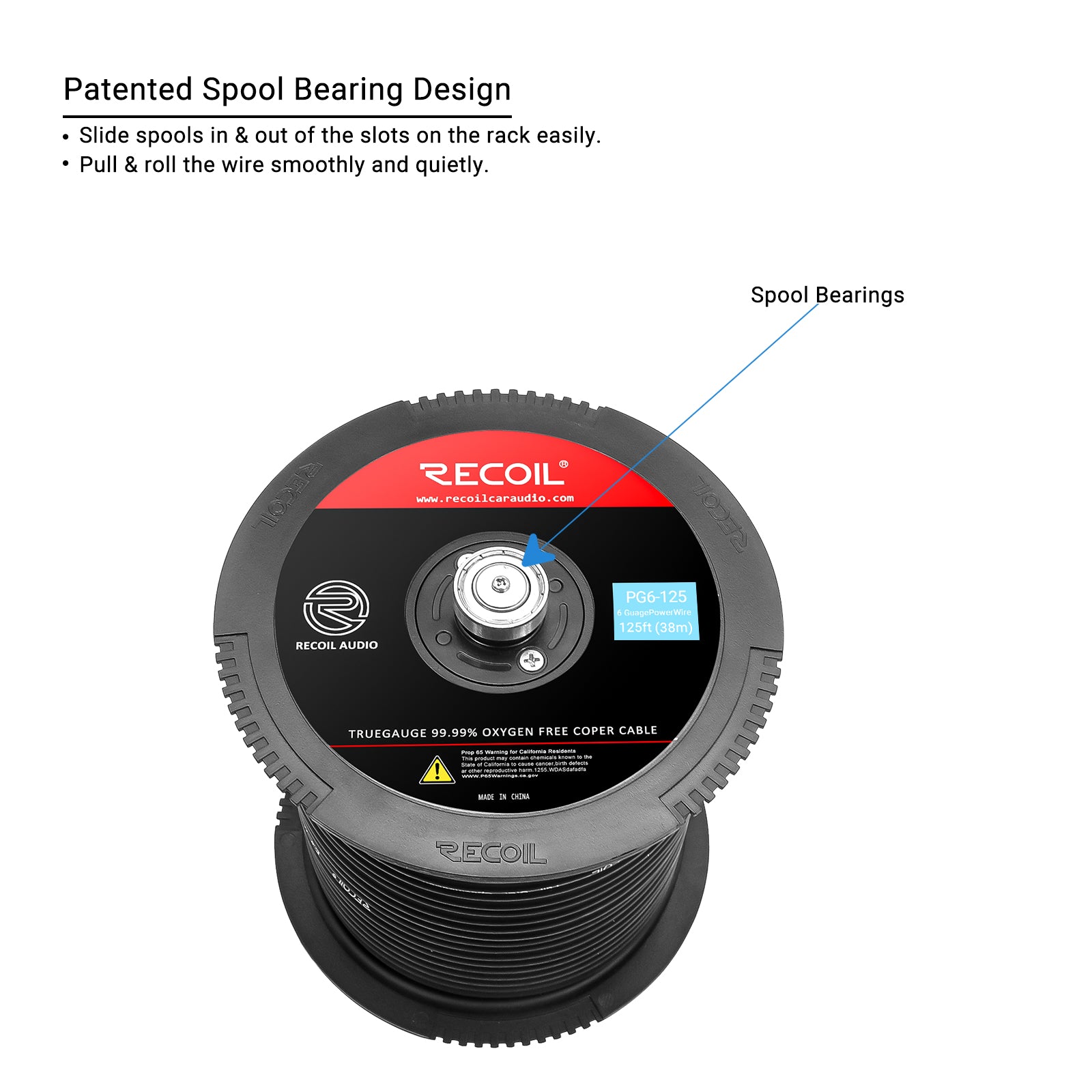 PG6-125 - Premium True Spec 6 Gauge Ground Wire, 99.9% Oxygen-free Pure Copper , Flexible Soft Touch Black PVC Jacket (125 Feet/spool)