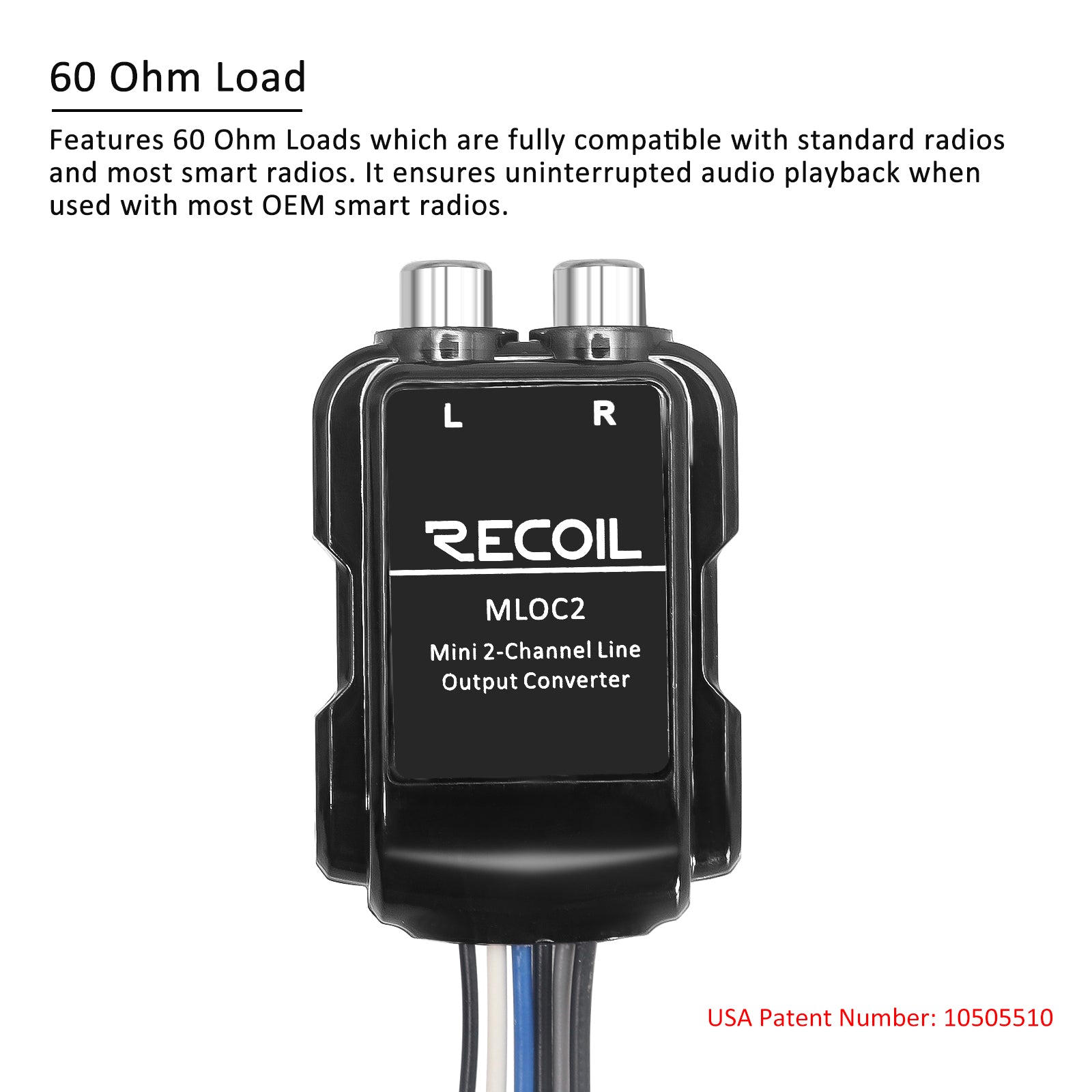 MLOC2 - 2-channel Smart Micro Line Output Converter with 10v Output and 12v Remote Turn-on Trigger and 60 OHM Load Impedance